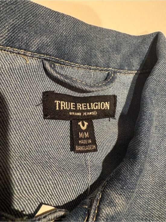 True Religion Women’s Demin Button Front Mini dress Medium 12