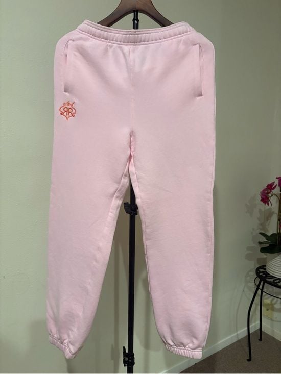 Roller Rabbit women’s Light Pink Kids Sweatpants with Orange Logo S 3