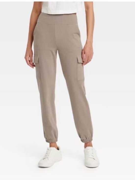 a new day women’s Taupe Cargo Jogger Pants M 2