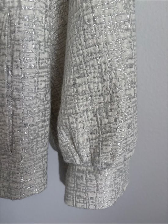 Mossimo Women’s Cream Textured Cropped Button Jacket M 5