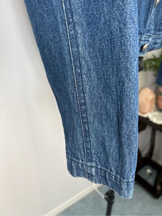 New Identity women Embroidered Dark Blue Denim Jacket with Floral Detail size S 6