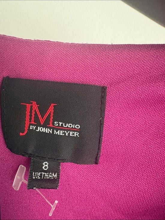 JM studio women’s Sequin Wrap-Front Magenta Party Dress 8 7