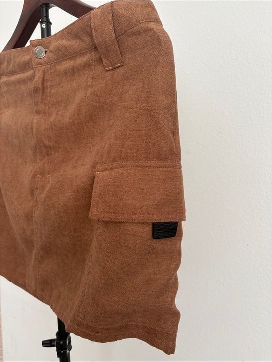 FAVLUX Rust Brown Cargo Pocket Mini Skirt women’s L 4