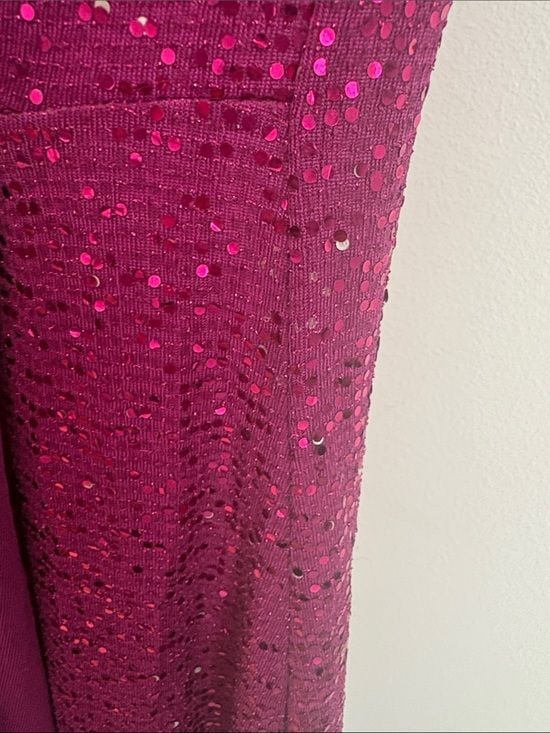 JM studio women’s Sequin Wrap-Front Magenta Party Dress 8 12