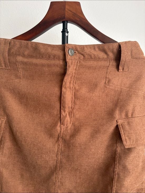 FAVLUX Rust Brown Cargo Pocket Mini Skirt women’s L 5