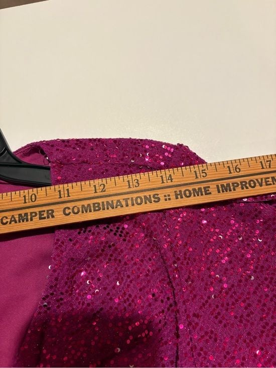 JM studio women’s Sequin Wrap-Front Magenta Party Dress 8 17