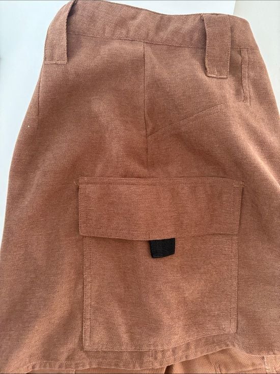 FAVLUX Rust Brown Cargo Pocket Mini Skirt women’s L 9