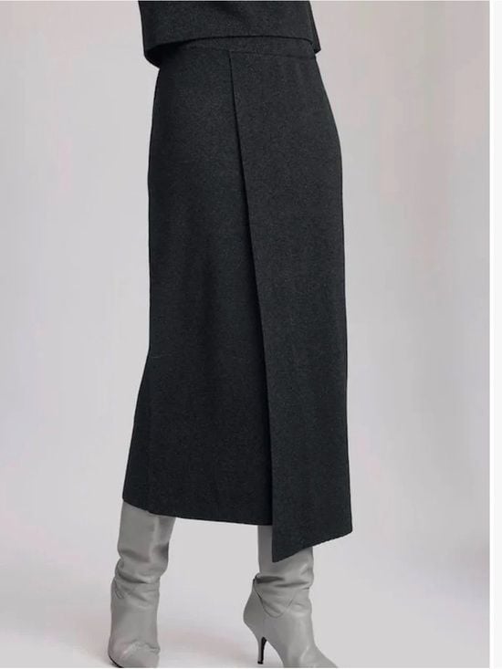 a new day Black Midi Wrap Skirt M 2