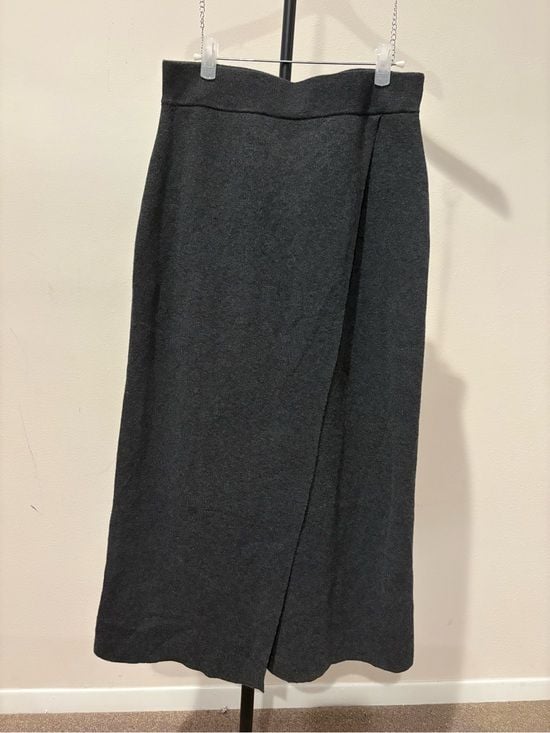 a new day Black Midi Wrap Skirt M 3