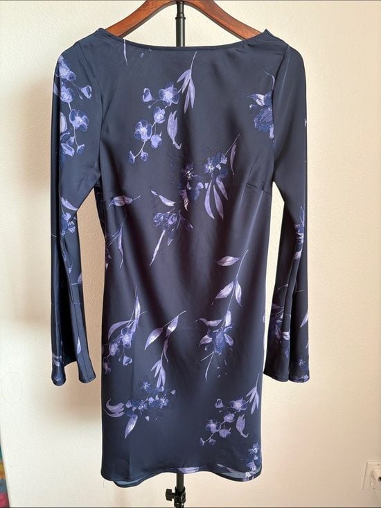 a new day Navy Floral Long-Sleeve Shift Dress 3