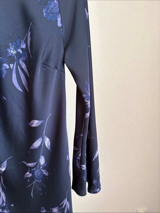 a new day Navy Floral Long-Sleeve Shift Dress 4
