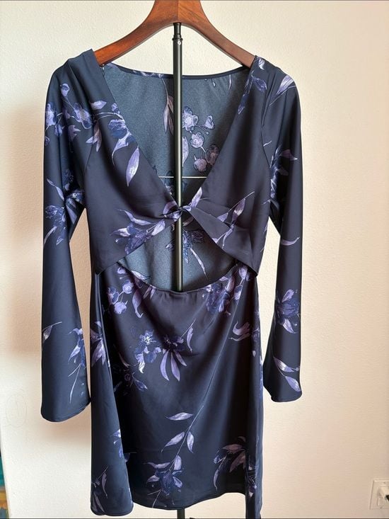 a new day Navy Floral Long-Sleeve Shift Dress 5