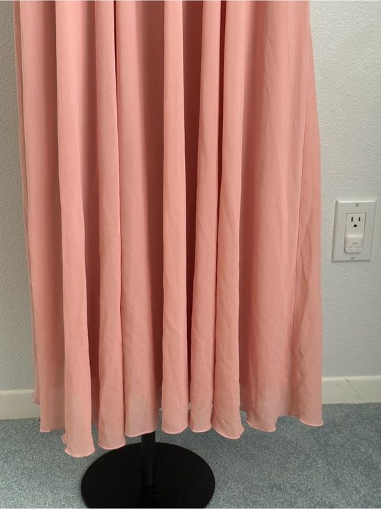Miusol women Pink Lace Bodice Maxi Dress size S 55” long 5