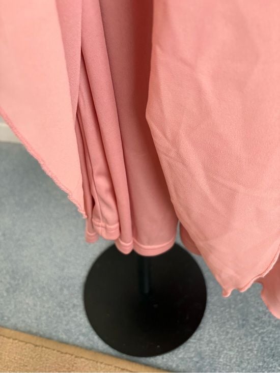 Miusol women Pink Lace Bodice Maxi Dress size S 55” long 10