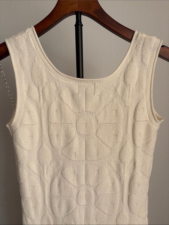 Roller Rabbit Cream Sleeveless Knit Maxi Dress size S 47” long 9