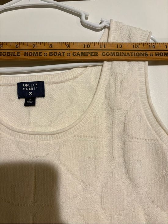 Roller Rabbit Cream Sleeveless Knit Maxi Dress size S 47” long 11