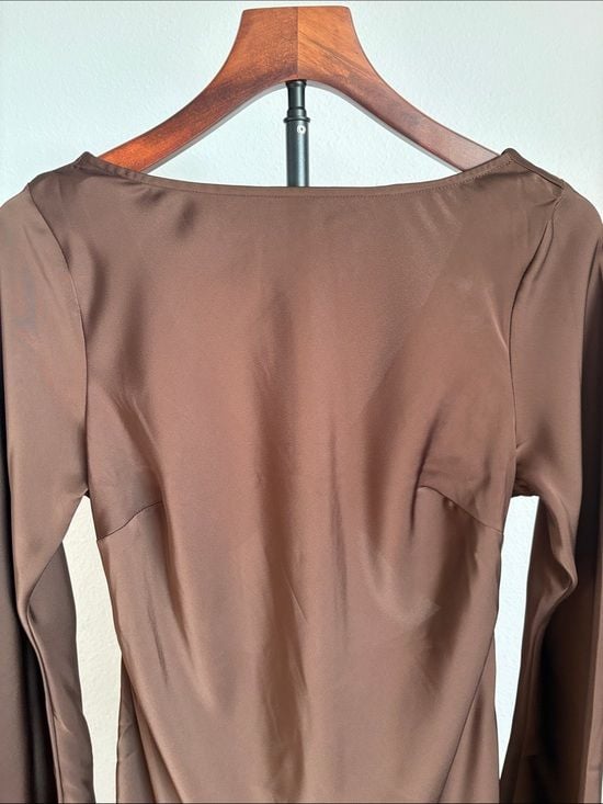 a new day Brown Long-Sleeve Fitted Dress 5