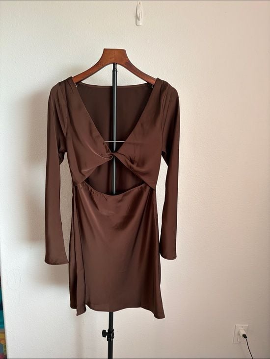 a new day Brown Long-Sleeve Fitted Dress 7