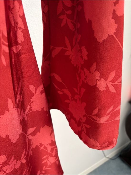 a new day Red Tonal Floral Long-Sleeve Shift Dress 4