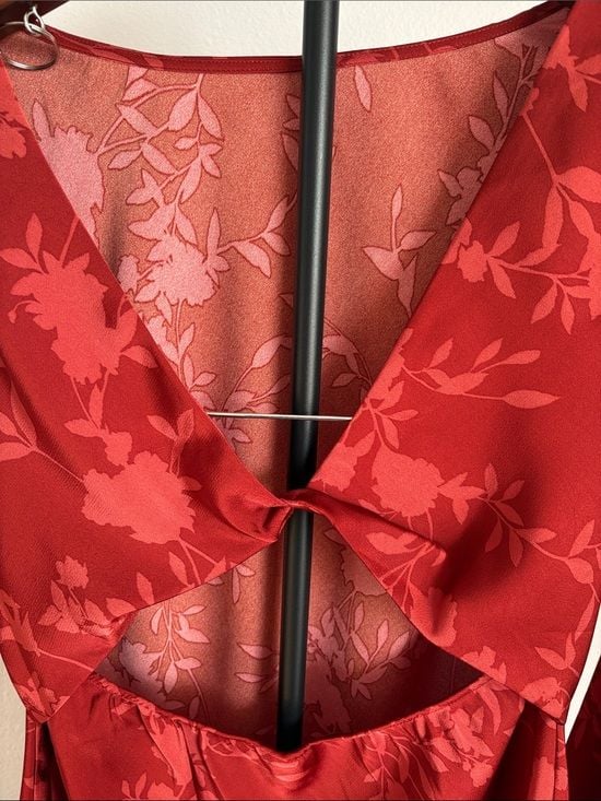 a new day Red Tonal Floral Long-Sleeve Shift Dress 10