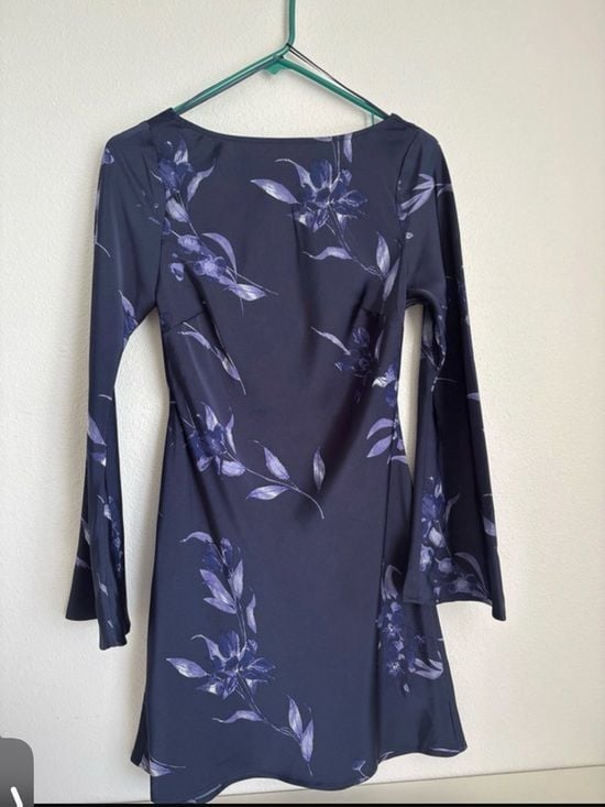 a new day Navy and Lavender Floral Midi Dress women XS 3