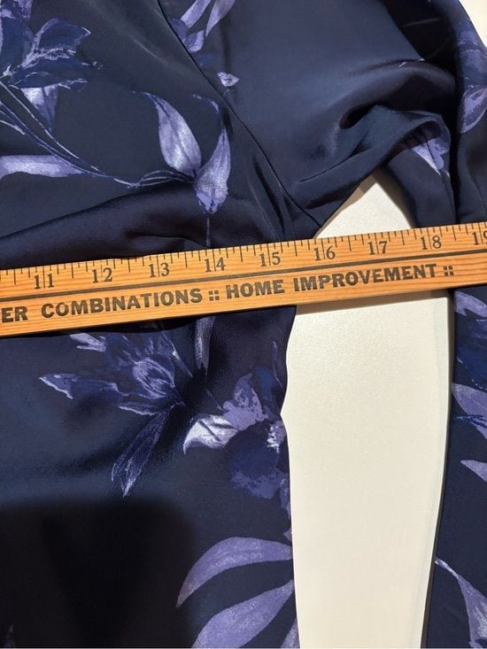 a new day Navy and Lavender Floral Midi Dress women XS 6