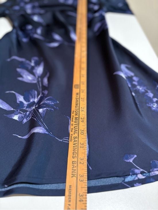 a new day Navy and Lavender Floral Midi Dress women XS 7