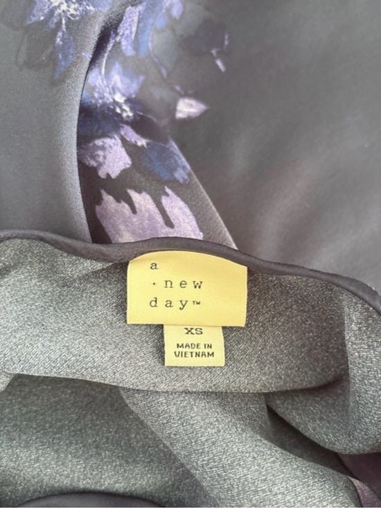 a new day Navy and Lavender Floral Midi Dress women XS 9