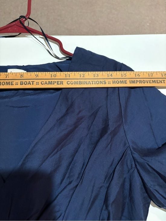 a new day Navy Tie-Neck Maxi with Puff Sleeves women M 14