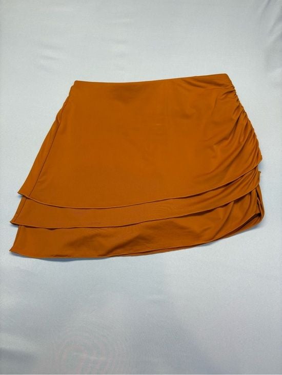 JoyLab women Orange Ruched Swim Skirt XS 4
