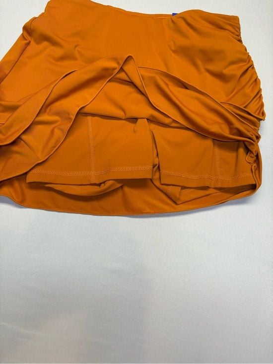 JoyLab women Orange Ruched Swim Skirt XS 5