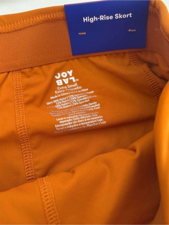 JoyLab women Orange Ruched Swim Skirt XS 6