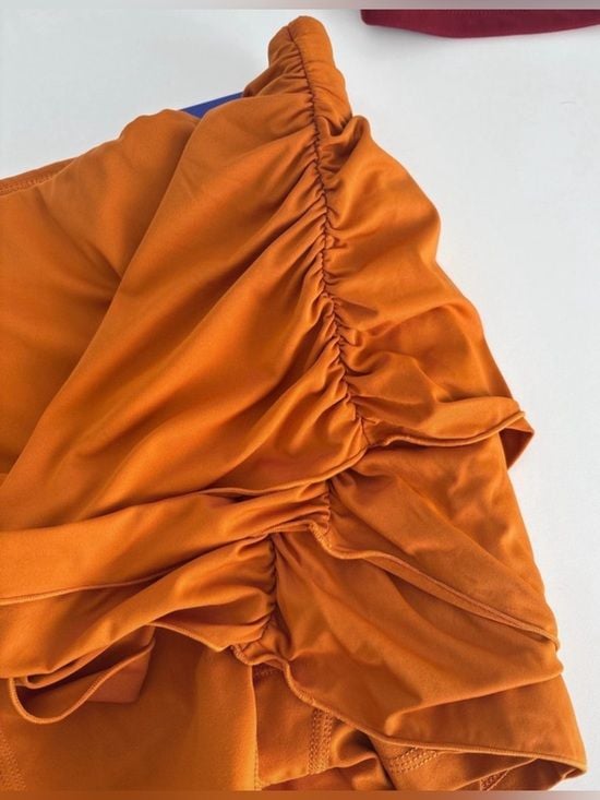 JoyLab women Orange Ruched Swim Skirt XS 7