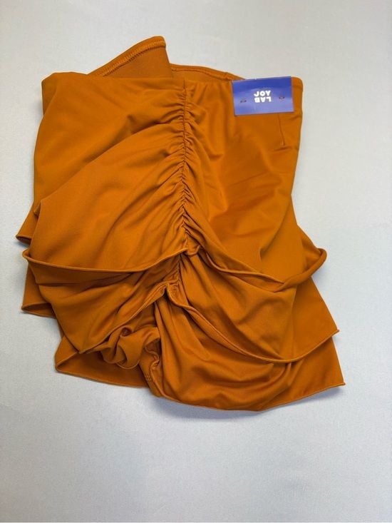 JoyLab women Orange Ruched Swim Skirt XS 8
