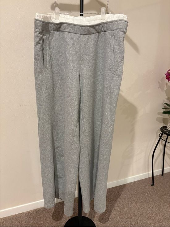 JoyLab Light Gray Drawstring Track Pants with White Waistband L 3