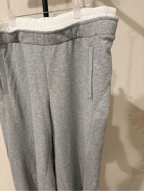 JoyLab Light Gray Drawstring Track Pants with White Waistband L 4