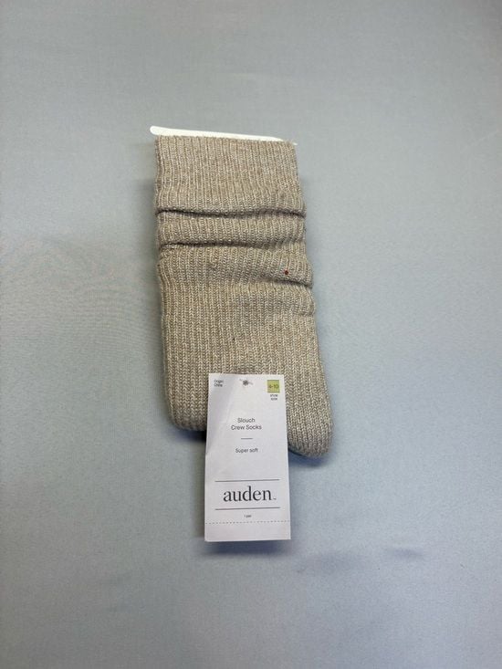 Auden Women's Slouch Crew Socks in Light Taupe 1