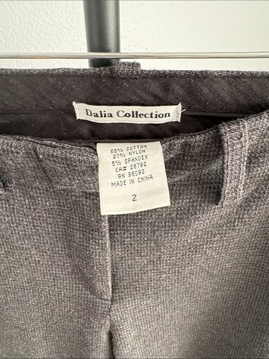 Dalia Collection Women's Slim Straight Trousers - Charcoal Gray 2 3