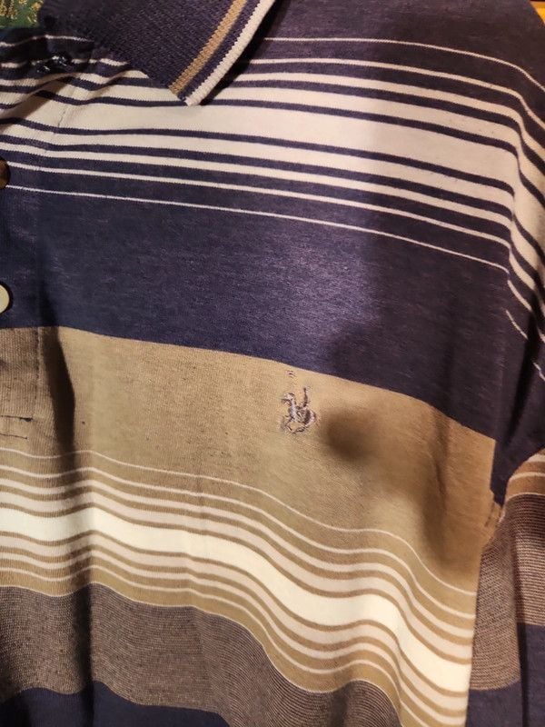 Vintage 90s Knights of the Round Table Striped Long Sleeve Polo Shirt - Men's XL 3
