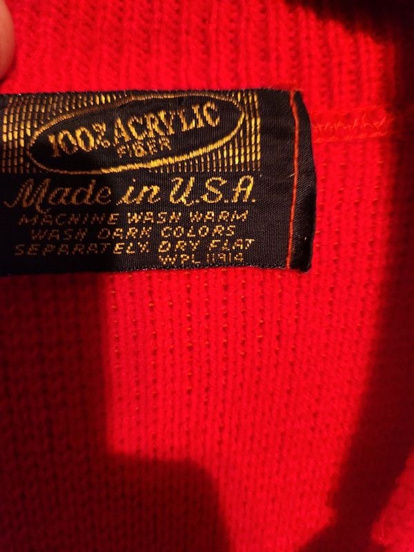 Vintage 70s Vibrant Red fuzz knit Bouclé Knit Polo Sweater – Made in USA, Medium 6