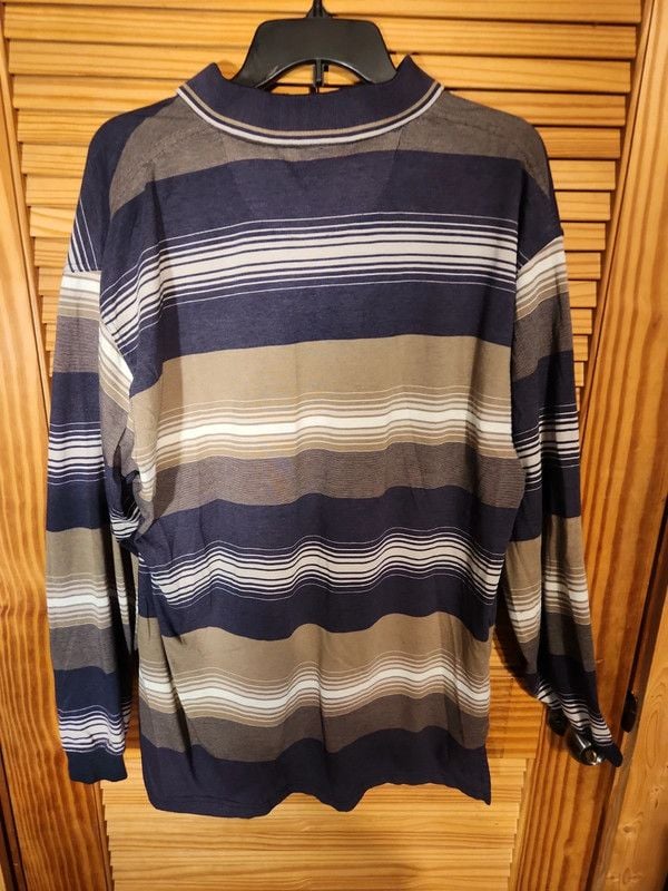 Vintage 90s Knights of the Round Table Striped Long Sleeve Polo Shirt - Men's XL 7