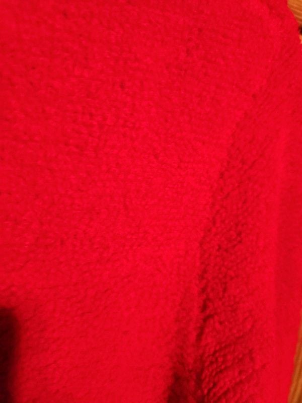 Vintage 70s Vibrant Red fuzz knit Bouclé Knit Polo Sweater – Made in USA, Medium 9