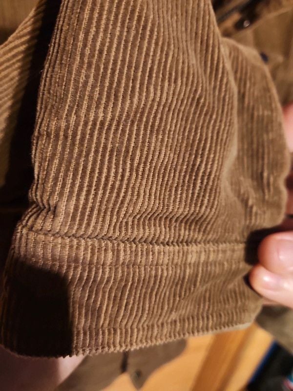 Y2k Rainforest Men's Cognac Brown Corduroy Sherpa-Lined Trucker Jacket - Size Medium 8
