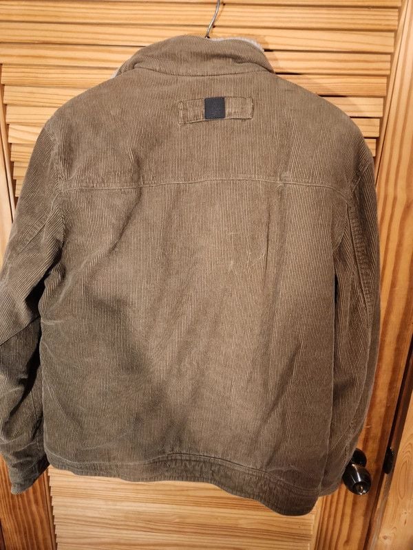 Y2k Rainforest Men's Cognac Brown Corduroy Sherpa-Lined Trucker Jacket - Size Medium 12