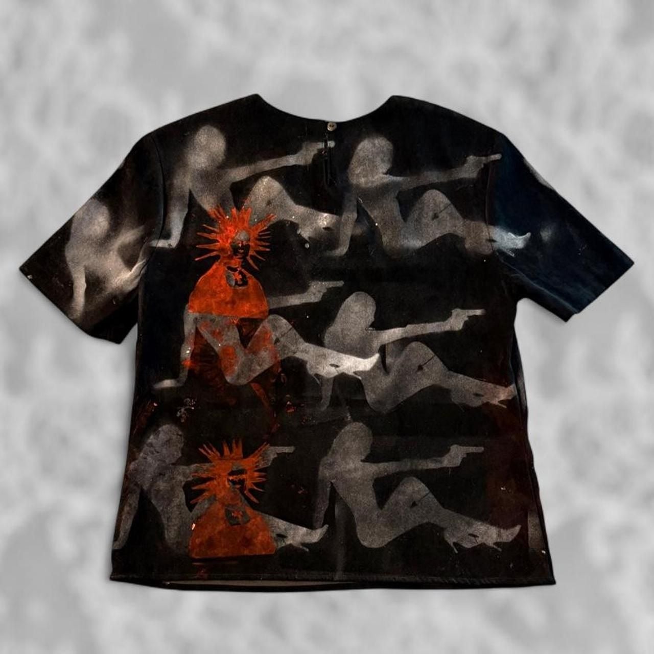 Christina Hope Reworked Graphic Top Size 10 Black Red Cyber Goth 6