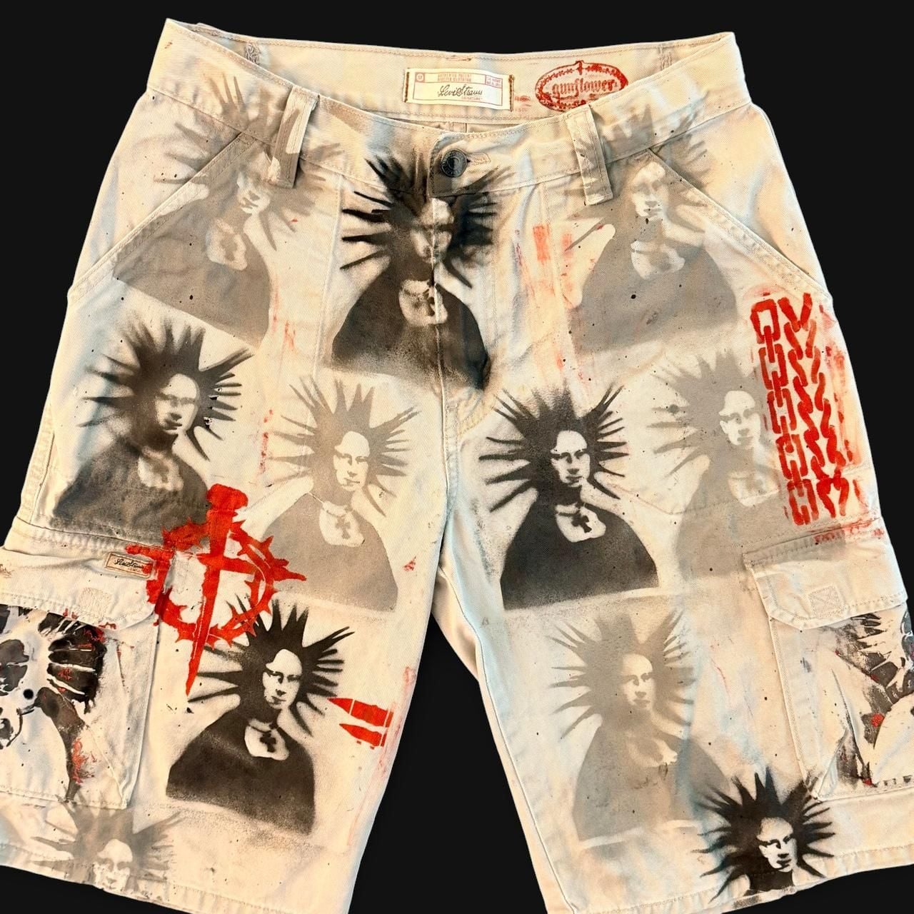 Levi Strauss Signature Custom Punk Cargo Shorts Size 16 Regular 4