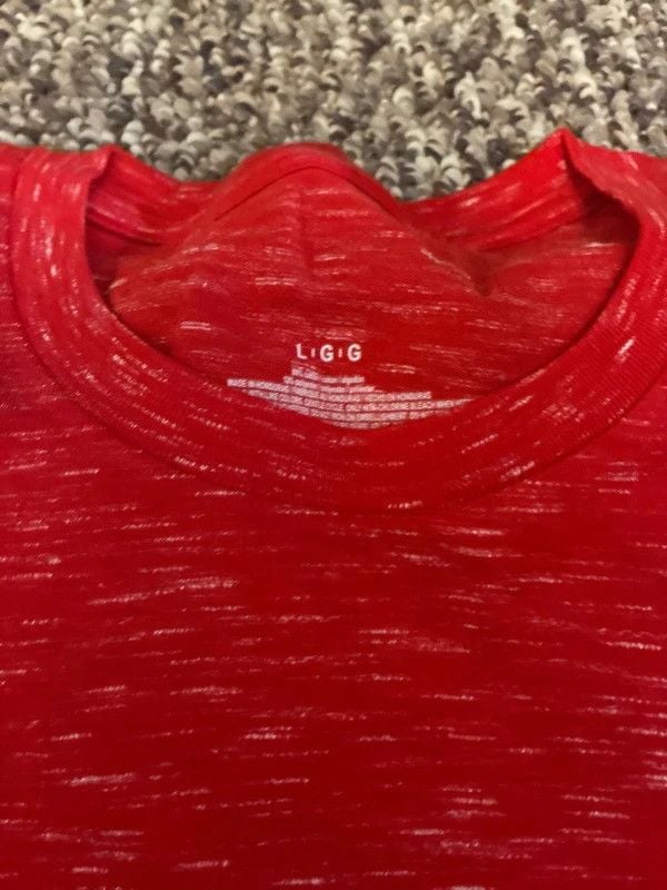 Men’s large set of 3 shirts red green gray 2 short 1 long sleeved fanatics new wo tags 3