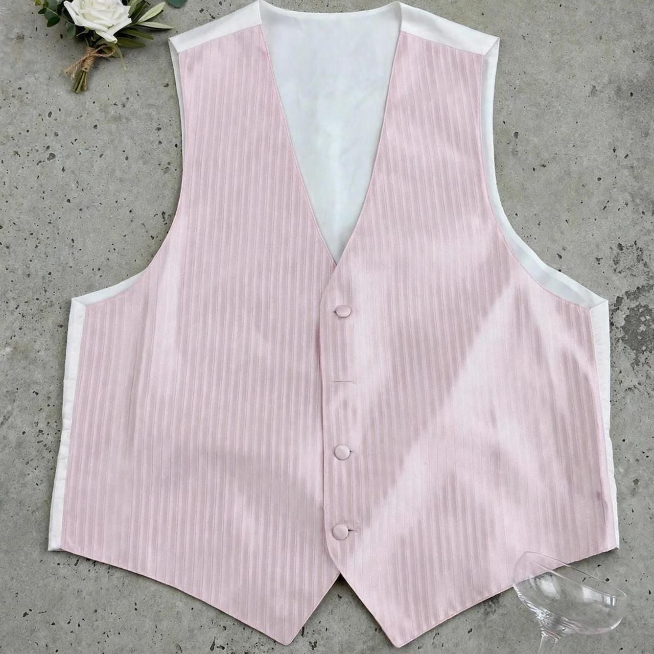 Jean-Yves Paris Pour L'Homme Pink Striped Tuxedo Vest Size L 2