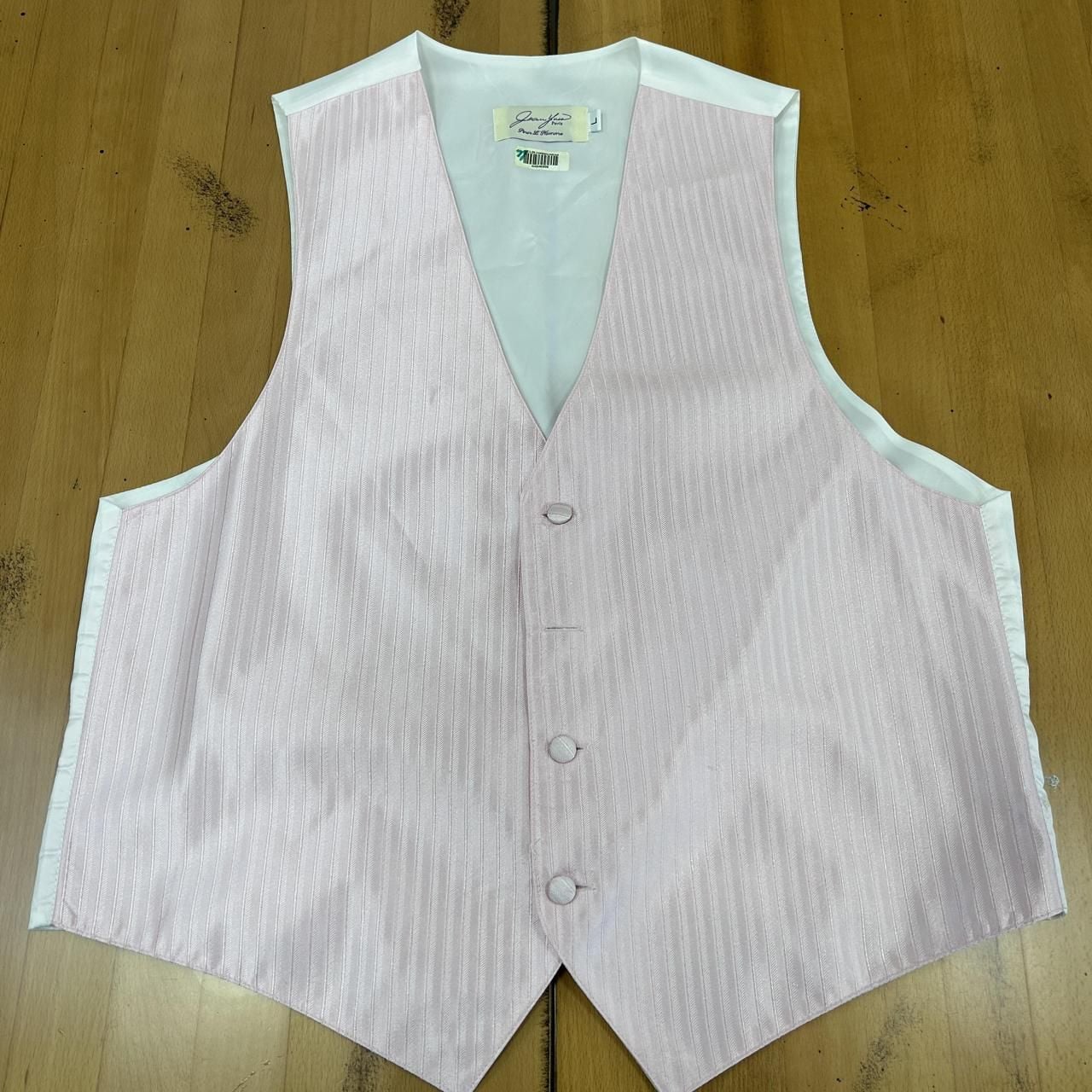 Jean-Yves Paris Pour L'Homme Pink Striped Tuxedo Vest Size L 3