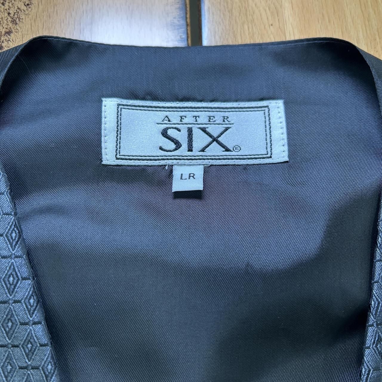 After Six Geometric Diamond Tuxedo Vest Size LR Black Brocade 5